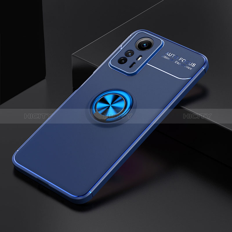 Funda Silicona Carcasa Ultrafina Goma con Magnetico Anillo de dedo Soporte SD2 para Xiaomi Redmi Note 12S Azul