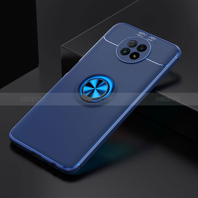 Funda Silicona Carcasa Ultrafina Goma con Magnetico Anillo de dedo Soporte SD2 para Xiaomi Redmi Note 9T 5G Azul