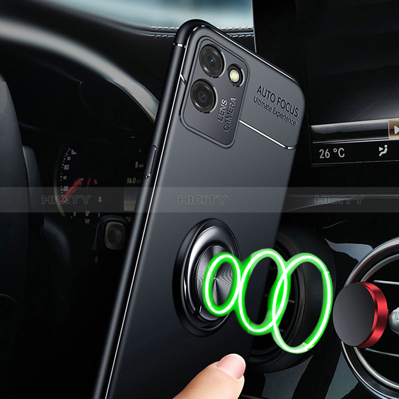 Funda Silicona Carcasa Ultrafina Goma con Magnetico Anillo de dedo Soporte SD3 para Realme V11s 5G