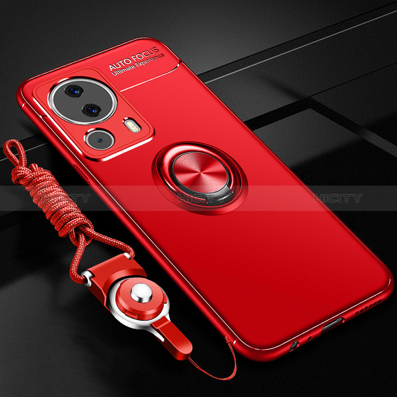 Funda Silicona Carcasa Ultrafina Goma con Magnetico Anillo de dedo Soporte SD3 para Xiaomi Civi 2 5G Rojo