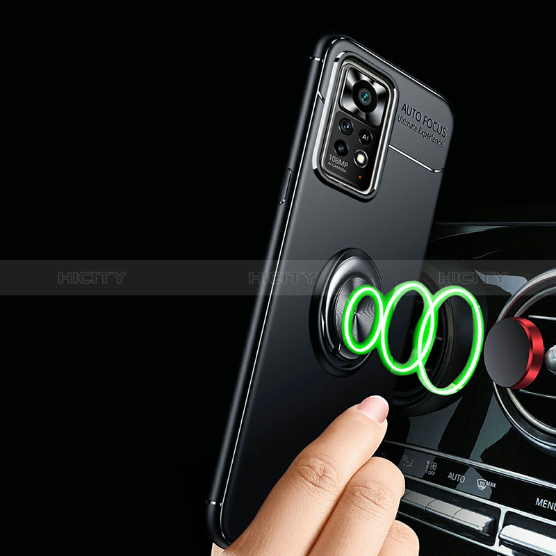Funda Silicona Carcasa Ultrafina Goma con Magnetico Anillo de dedo Soporte SD3 para Xiaomi Poco X4 Pro 5G