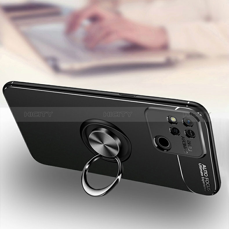 Funda Silicona Carcasa Ultrafina Goma con Magnetico Anillo de dedo Soporte SD3 para Xiaomi Redmi 9 Activ