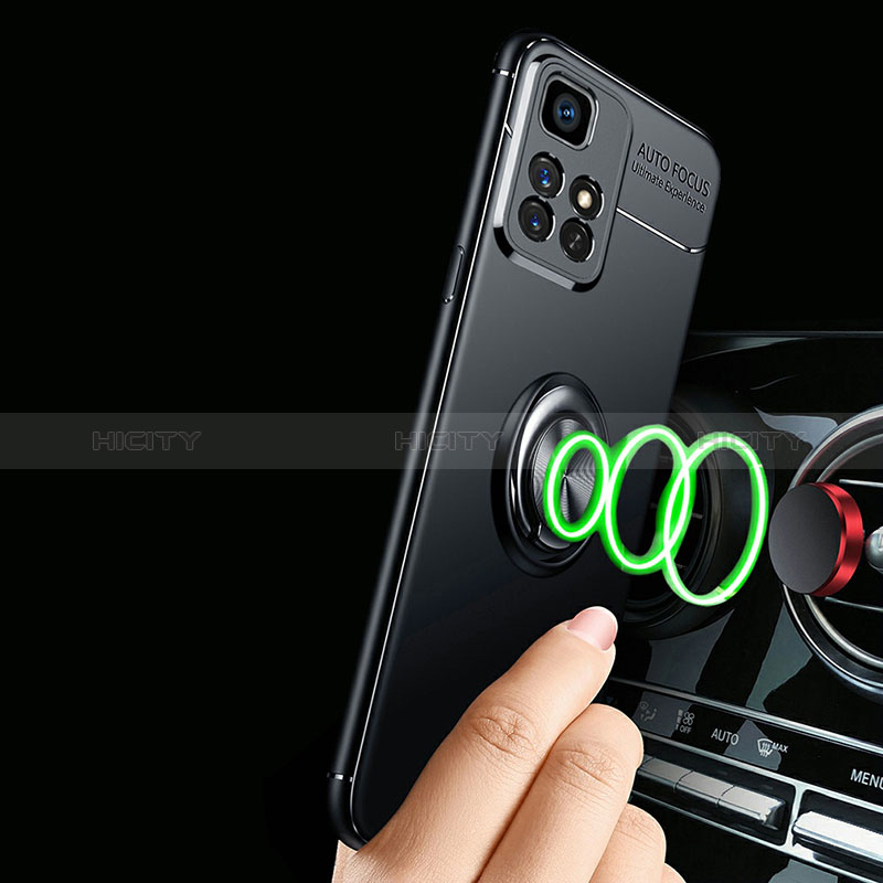 Funda Silicona Carcasa Ultrafina Goma con Magnetico Anillo de dedo Soporte SD3 para Xiaomi Redmi Note 11 5G