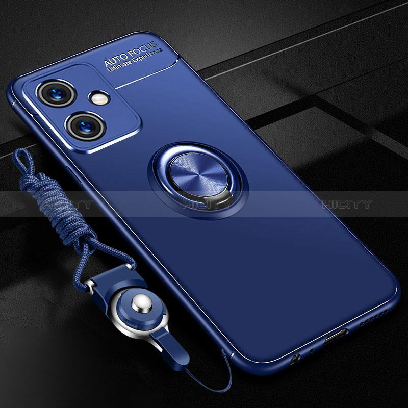 Funda Silicona Carcasa Ultrafina Goma con Magnetico Anillo de dedo Soporte SD3 para Xiaomi Redmi Note 12R Pro 5G Azul