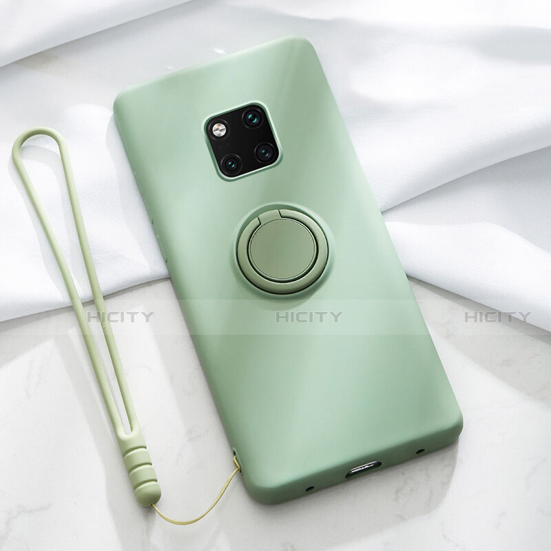 Funda Silicona Carcasa Ultrafina Goma con Magnetico Anillo de dedo Soporte T01 para Huawei Mate 20 Pro