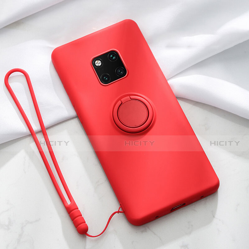 Funda Silicona Carcasa Ultrafina Goma con Magnetico Anillo de dedo Soporte T01 para Huawei Mate 20 Pro