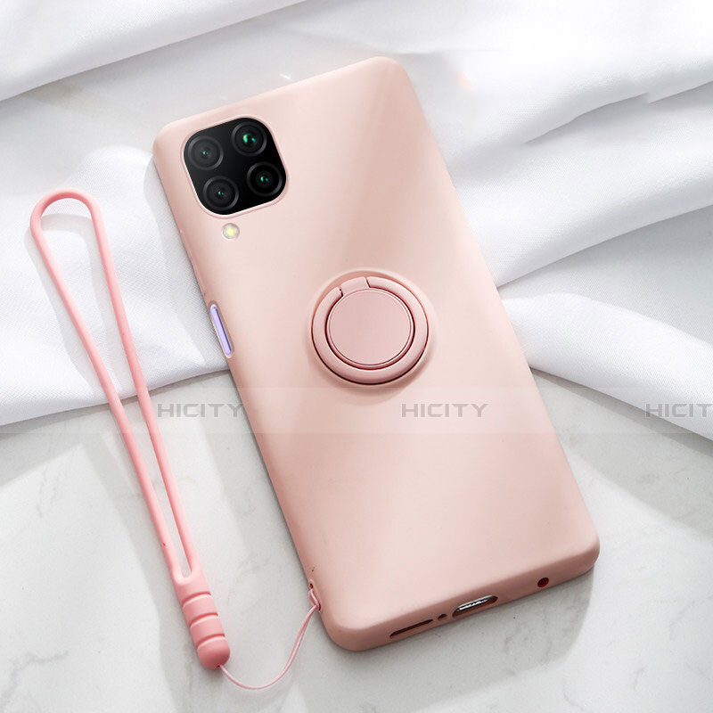 Funda Silicona Carcasa Ultrafina Goma con Magnetico Anillo de dedo Soporte T01 para Huawei Nova 6 SE Rosa