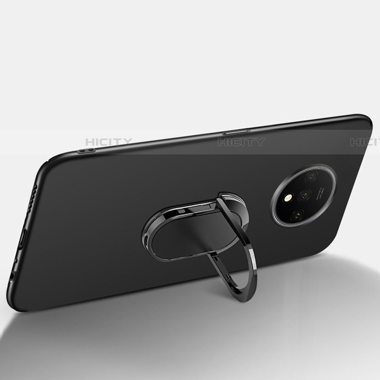 Funda Silicona Carcasa Ultrafina Goma con Magnetico Anillo de dedo Soporte T01 para OnePlus 7T