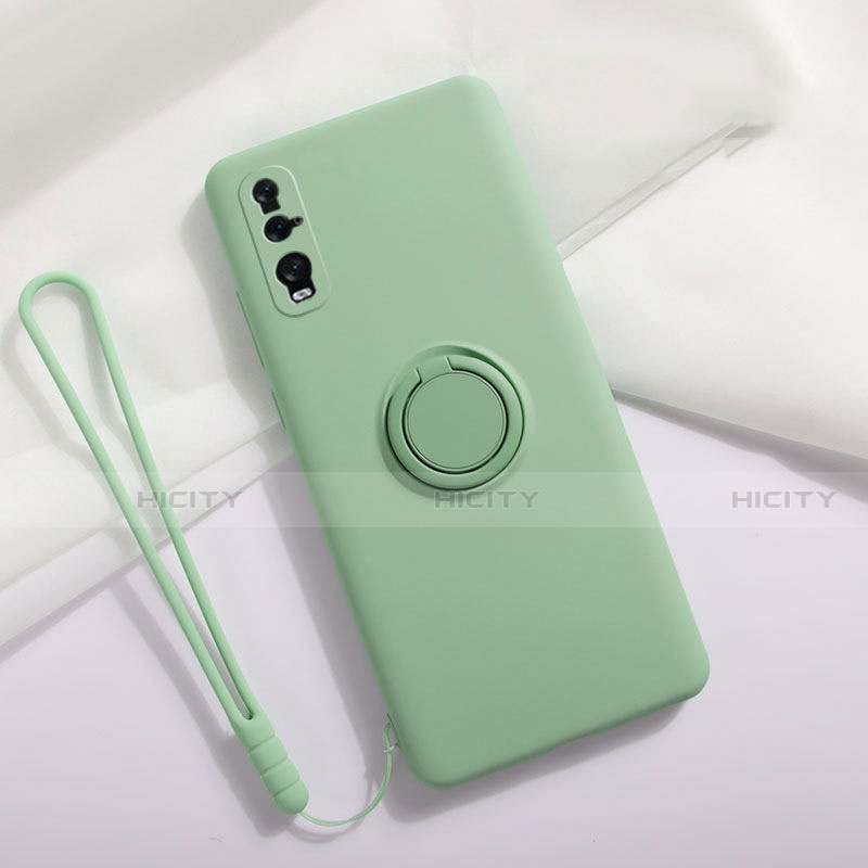 Funda Silicona Carcasa Ultrafina Goma con Magnetico Anillo de dedo Soporte T01 para Oppo Find X2