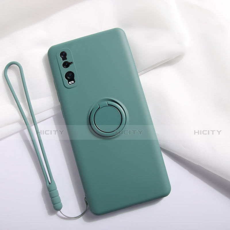 Funda Silicona Carcasa Ultrafina Goma con Magnetico Anillo de dedo Soporte T01 para Oppo Find X2