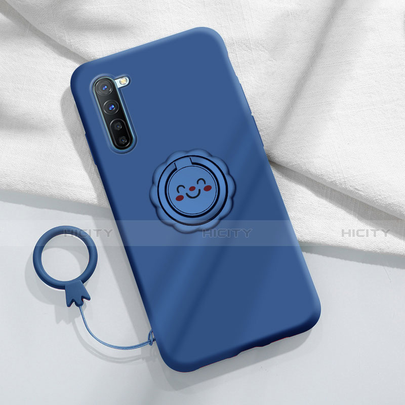 Funda Silicona Carcasa Ultrafina Goma con Magnetico Anillo de dedo Soporte T01 para Oppo Find X2 Lite