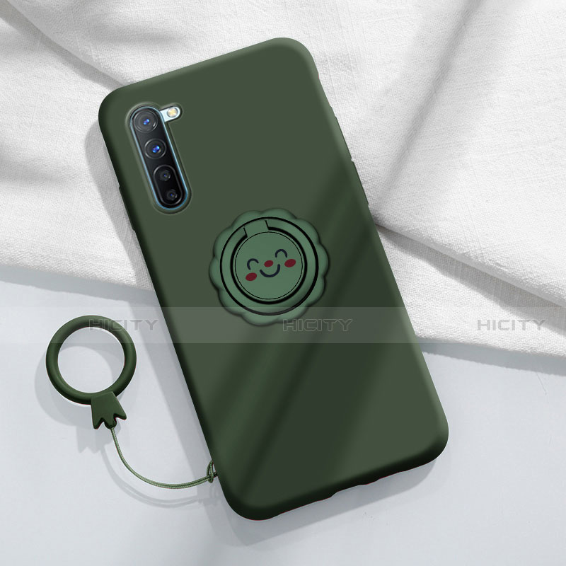 Funda Silicona Carcasa Ultrafina Goma con Magnetico Anillo de dedo Soporte T01 para Oppo K7 5G