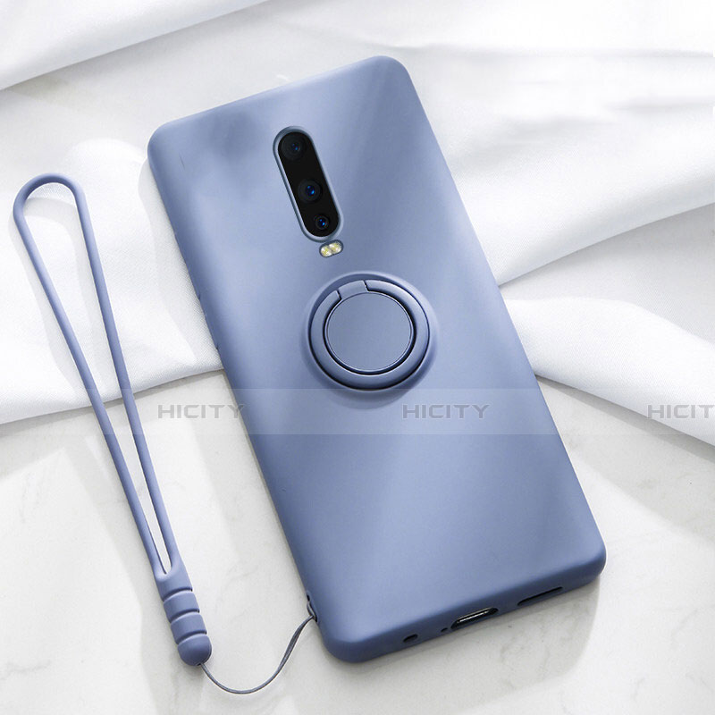 Funda Silicona Carcasa Ultrafina Goma con Magnetico Anillo de dedo Soporte T01 para Oppo R17 Pro