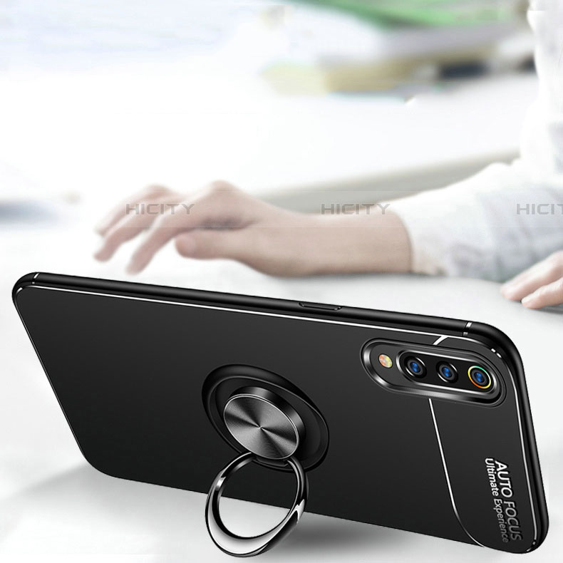Funda Silicona Carcasa Ultrafina Goma con Magnetico Anillo de dedo Soporte T01 para Samsung Galaxy A90 5G