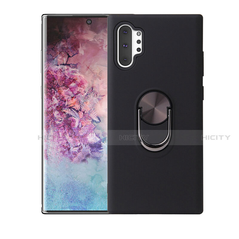 Funda Silicona Carcasa Ultrafina Goma con Magnetico Anillo de dedo Soporte T01 para Samsung Galaxy Note 10 Plus