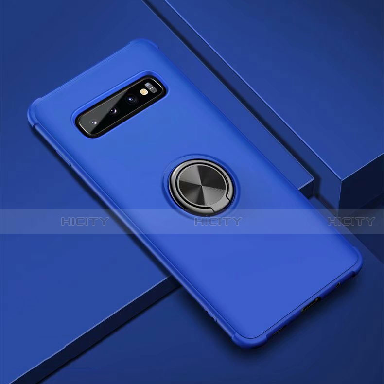 Funda Silicona Carcasa Ultrafina Goma con Magnetico Anillo de dedo Soporte T01 para Samsung Galaxy S10