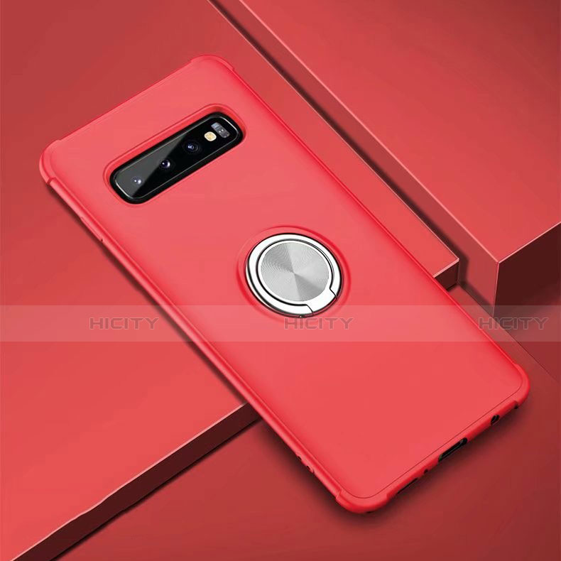 Funda Silicona Carcasa Ultrafina Goma con Magnetico Anillo de dedo Soporte T01 para Samsung Galaxy S10 5G