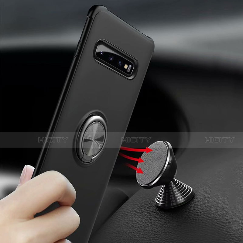 Funda Silicona Carcasa Ultrafina Goma con Magnetico Anillo de dedo Soporte T01 para Samsung Galaxy S10 5G