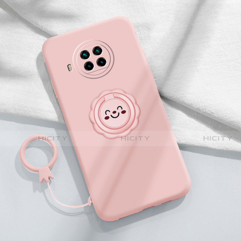 Funda Silicona Carcasa Ultrafina Goma con Magnetico Anillo de dedo Soporte T01 para Xiaomi Mi 10i 5G