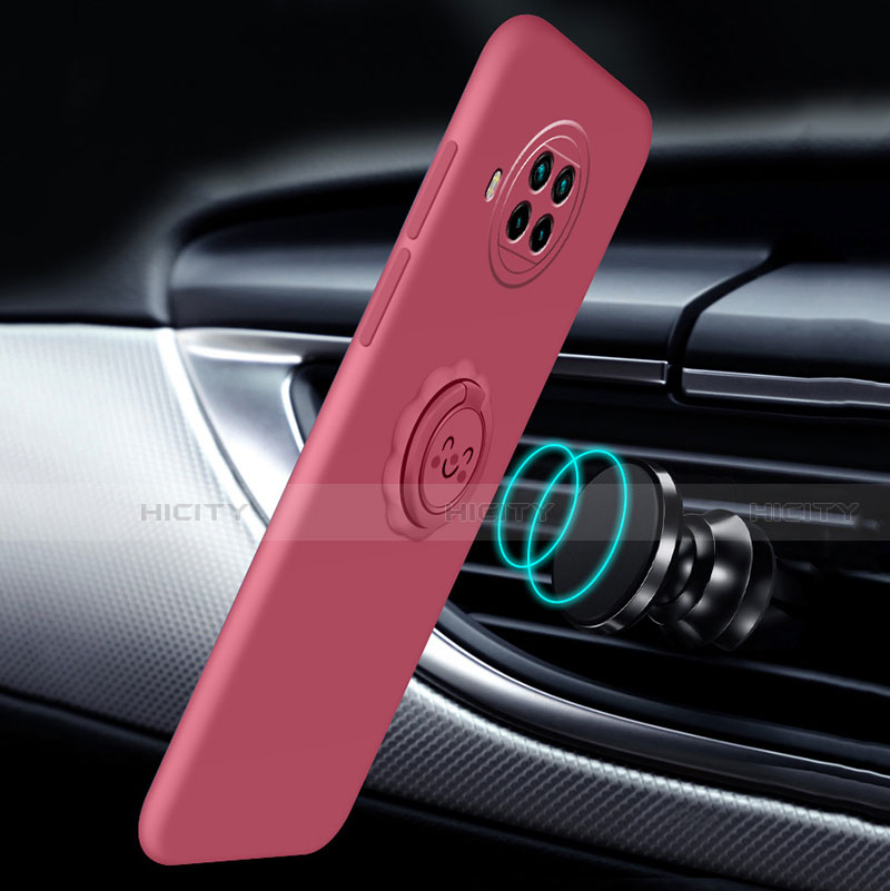 Funda Silicona Carcasa Ultrafina Goma con Magnetico Anillo de dedo Soporte T01 para Xiaomi Mi 10T Lite 5G