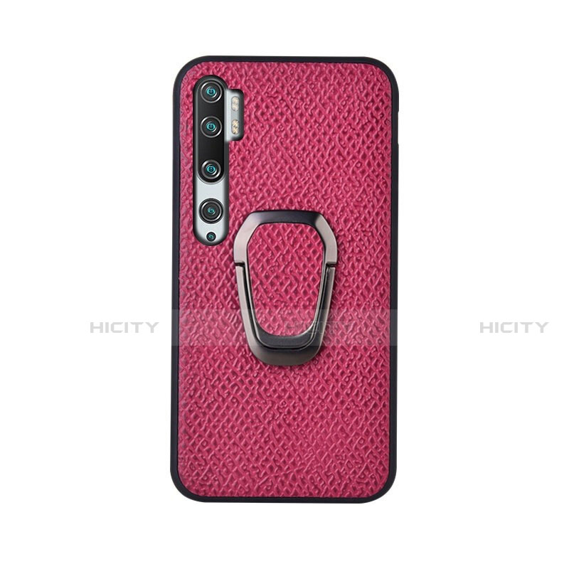 Funda Silicona Carcasa Ultrafina Goma con Magnetico Anillo de dedo Soporte T01 para Xiaomi Mi Note 10 Pro