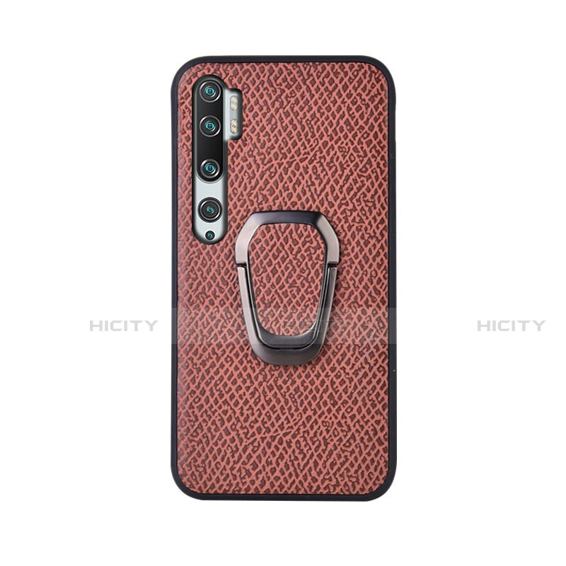 Funda Silicona Carcasa Ultrafina Goma con Magnetico Anillo de dedo Soporte T01 para Xiaomi Mi Note 10 Pro