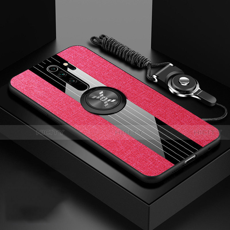 Funda Silicona Carcasa Ultrafina Goma con Magnetico Anillo de dedo Soporte T01 para Xiaomi Redmi Note 8 Pro