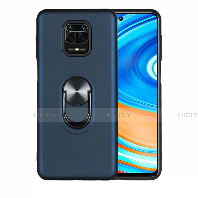 Funda Silicona Carcasa Ultrafina Goma con Magnetico Anillo de dedo Soporte T01 para Xiaomi Redmi Note 9 Pro