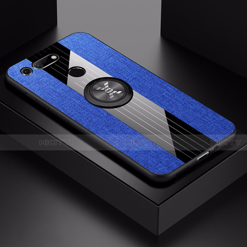 Funda Silicona Carcasa Ultrafina Goma con Magnetico Anillo de dedo Soporte T02 para Huawei Honor V20