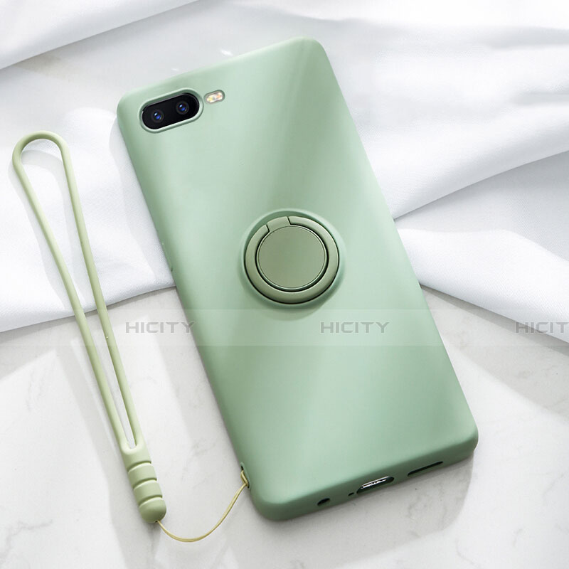 Funda Silicona Carcasa Ultrafina Goma con Magnetico Anillo de dedo Soporte T02 para Oppo K1