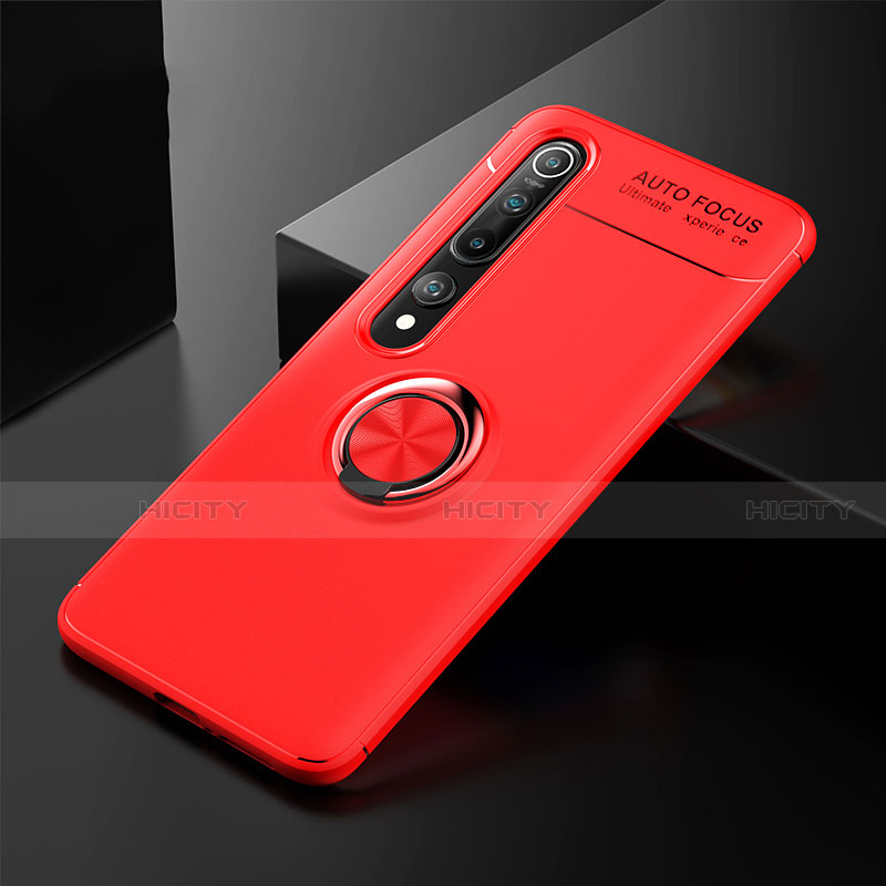 Funda Silicona Carcasa Ultrafina Goma con Magnetico Anillo de dedo Soporte T02 para Xiaomi Mi 10