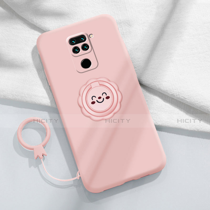 Funda Silicona Carcasa Ultrafina Goma con Magnetico Anillo de dedo Soporte T02 para Xiaomi Redmi 10X 4G