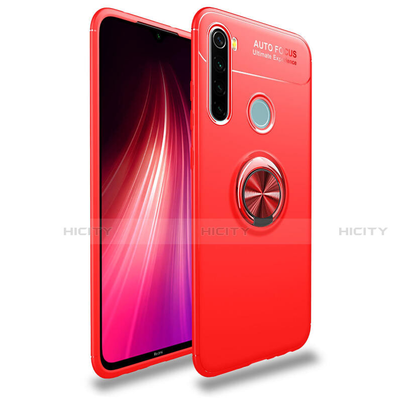 Funda Silicona Carcasa Ultrafina Goma con Magnetico Anillo de dedo Soporte T02 para Xiaomi Redmi Note 8T