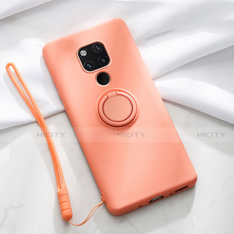 Funda Silicona Carcasa Ultrafina Goma con Magnetico Anillo de dedo Soporte T03 para Huawei Mate 20 X 5G