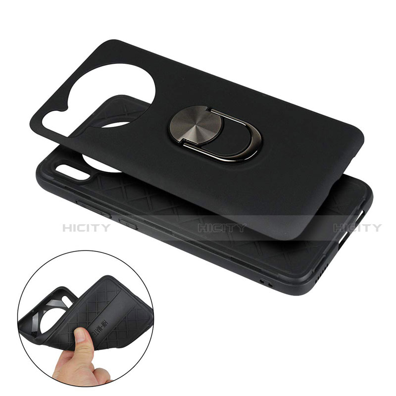 Funda Silicona Carcasa Ultrafina Goma con Magnetico Anillo de dedo Soporte T03 para Huawei Mate 30 Pro 5G