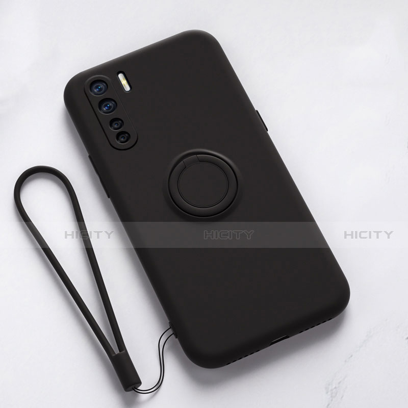 Funda Silicona Carcasa Ultrafina Goma con Magnetico Anillo de dedo Soporte T03 para Oppo A91