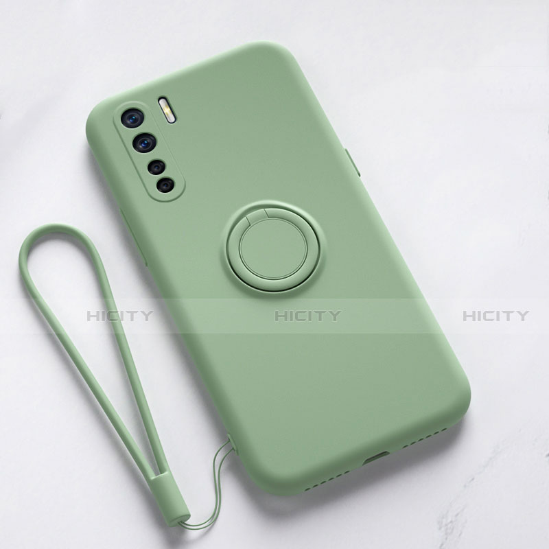 Funda Silicona Carcasa Ultrafina Goma con Magnetico Anillo de dedo Soporte T03 para Oppo F15