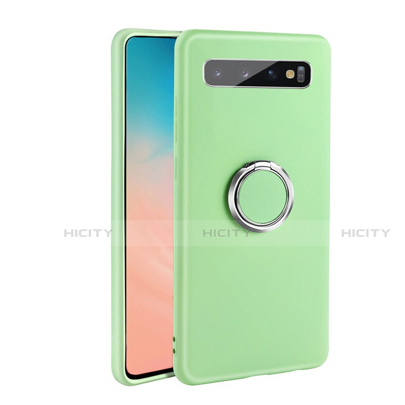 Funda Silicona Carcasa Ultrafina Goma con Magnetico Anillo de dedo Soporte T03 para Samsung Galaxy S10 5G