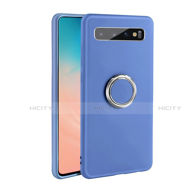 Funda Silicona Carcasa Ultrafina Goma con Magnetico Anillo de dedo Soporte T03 para Samsung Galaxy S10 5G