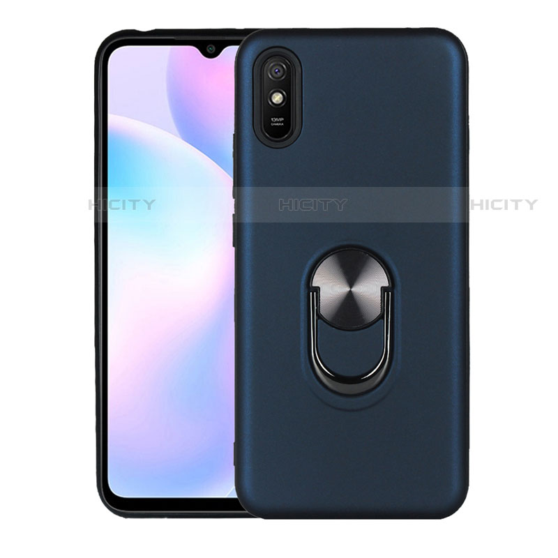 Funda Silicona Carcasa Ultrafina Goma con Magnetico Anillo de dedo Soporte T03 para Xiaomi Redmi 9A