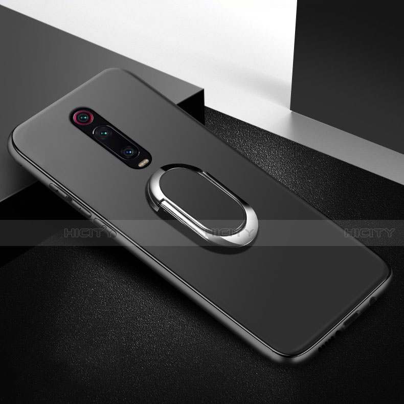 Funda Silicona Carcasa Ultrafina Goma con Magnetico Anillo de dedo Soporte T03 para Xiaomi Redmi K20 Pro