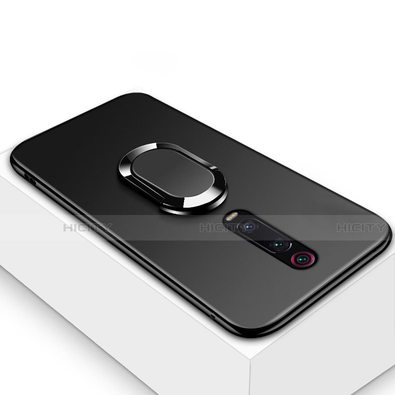 Funda Silicona Carcasa Ultrafina Goma con Magnetico Anillo de dedo Soporte T03 para Xiaomi Redmi K20 Pro