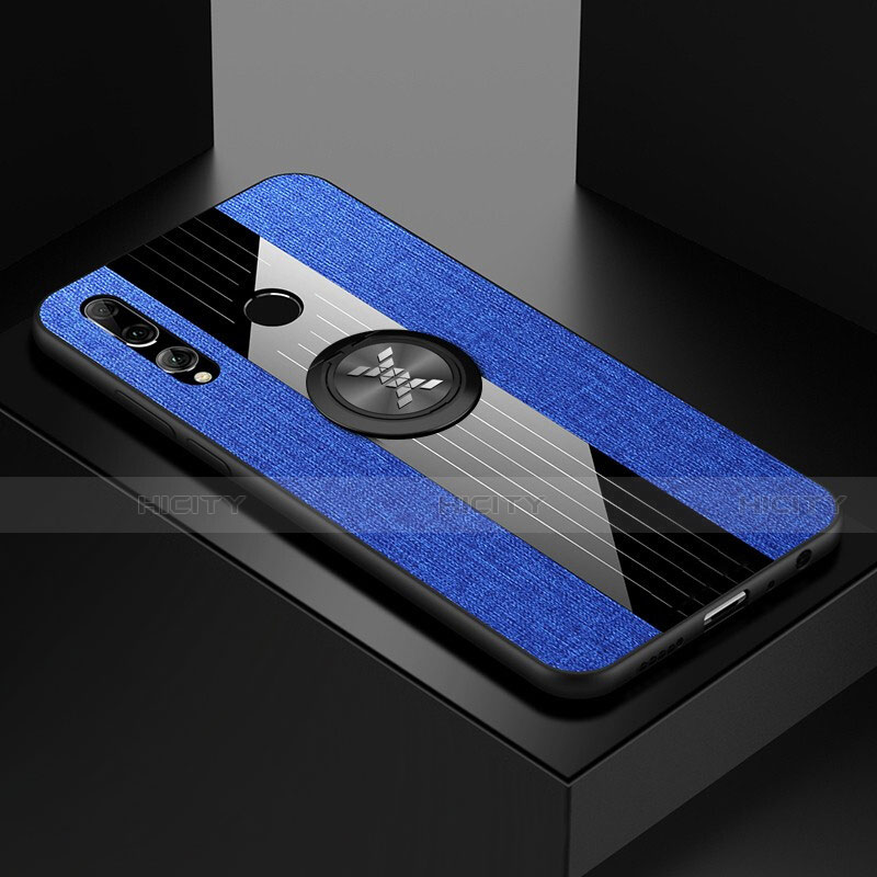 Funda Silicona Carcasa Ultrafina Goma con Magnetico Anillo de dedo Soporte T04 para Huawei Honor 10i