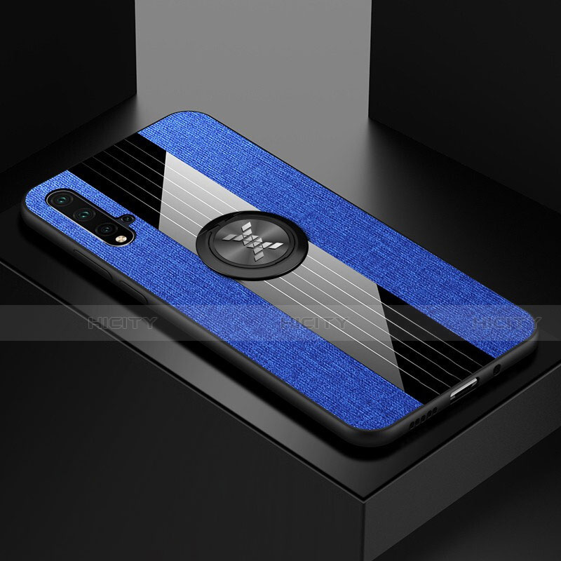 Funda Silicona Carcasa Ultrafina Goma con Magnetico Anillo de dedo Soporte T04 para Huawei Nova 5