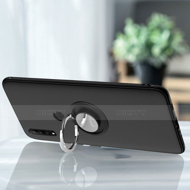 Funda Silicona Carcasa Ultrafina Goma con Magnetico Anillo de dedo Soporte T04 para Huawei P30 Lite
