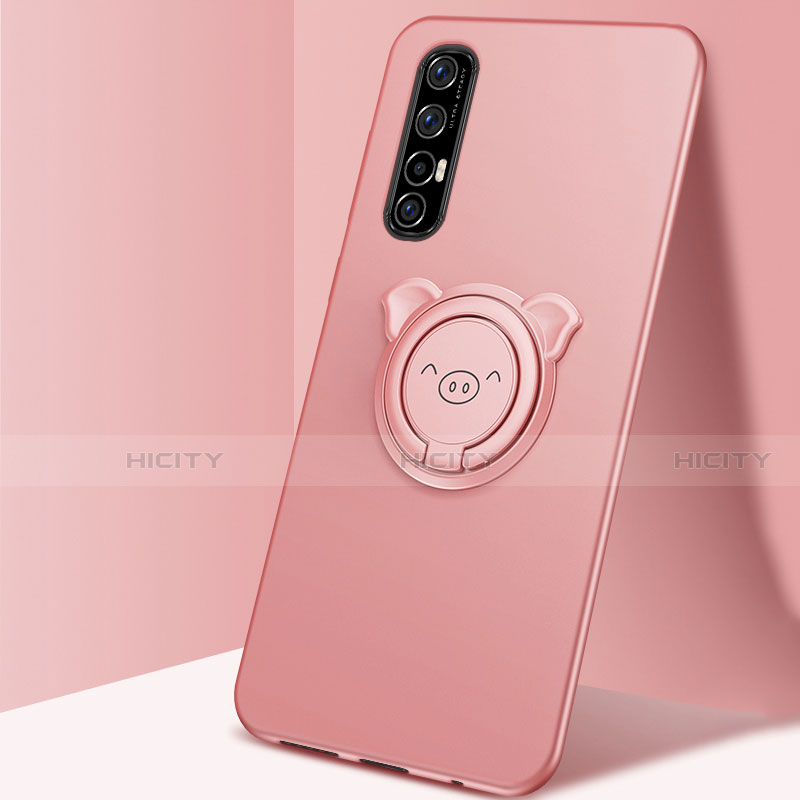 Funda Silicona Carcasa Ultrafina Goma con Magnetico Anillo de dedo Soporte T04 para Oppo Find X2 Neo