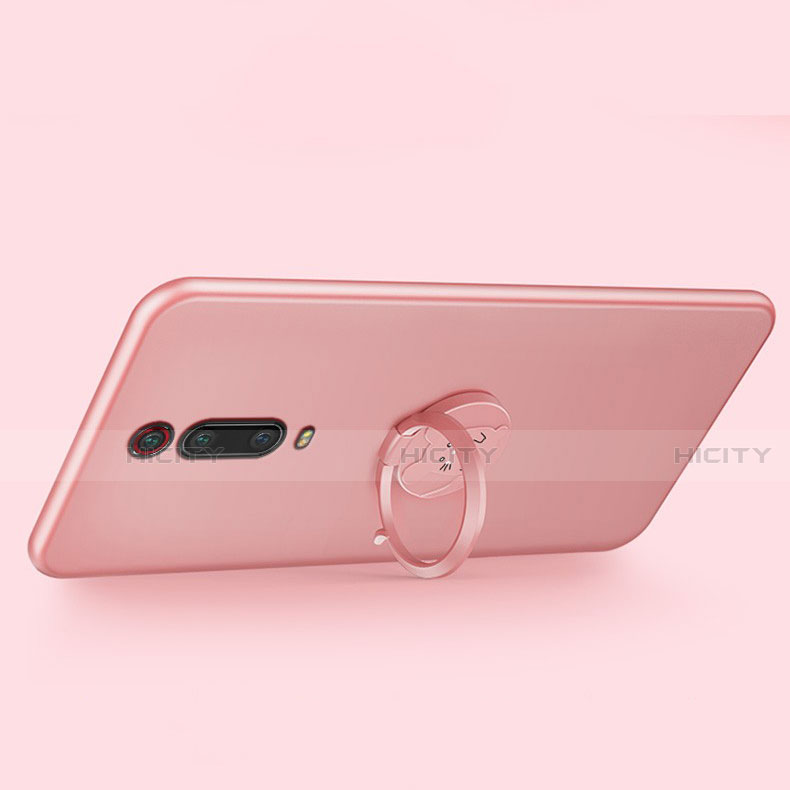 Funda Silicona Carcasa Ultrafina Goma con Magnetico Anillo de dedo Soporte T04 para Xiaomi Mi 9T