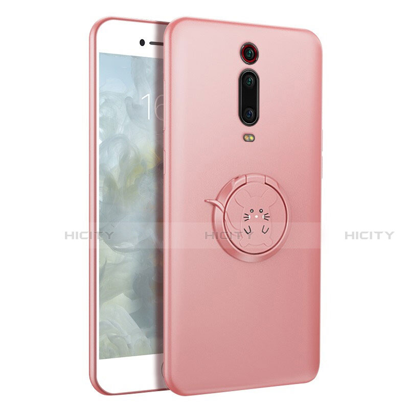 Funda Silicona Carcasa Ultrafina Goma con Magnetico Anillo de dedo Soporte T04 para Xiaomi Redmi K20