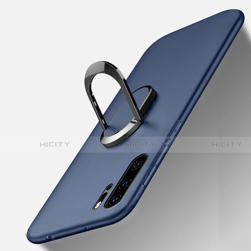 Funda Silicona Carcasa Ultrafina Goma con Magnetico Anillo de dedo Soporte T05 para Huawei P30 Pro