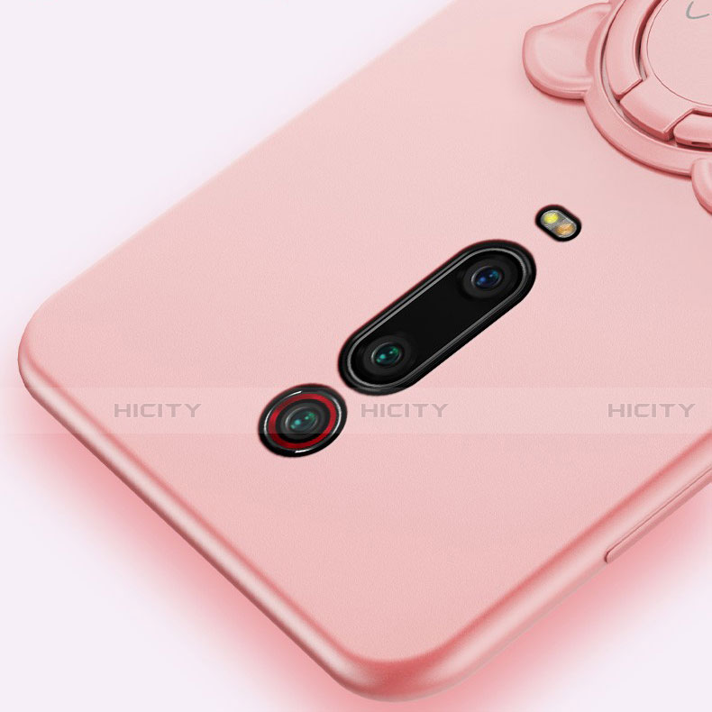 Funda Silicona Carcasa Ultrafina Goma con Magnetico Anillo de dedo Soporte T05 para Xiaomi Mi 9T